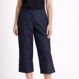 New York & Co navy blue active nylon-like capri pants women’s 12